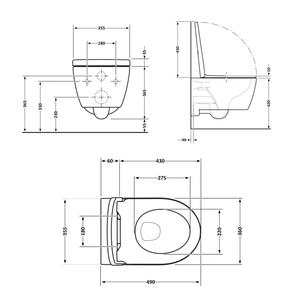 Унитаз подвесной Qtap Taurus безободковый с сиденьем Soft-close QT2433084EUQW - 1 фото