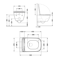 Унітаз підвісний Qtap Gemini безободковий з сидінням Soft-close QT2533076EUQW - 1 фото