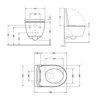 Унітаз підвісний Qtap Taurus безободковий з сидінням Soft-close QT2433084EUQW - 1 фото