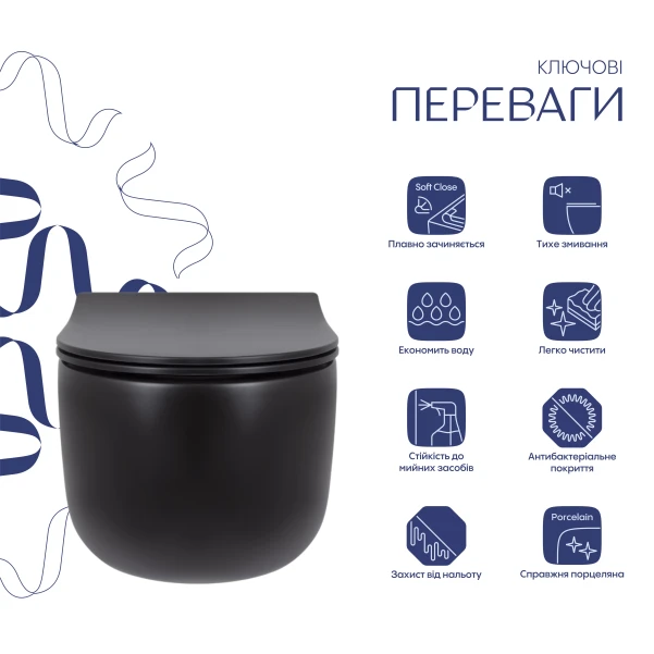 Унітаз підвісний Qtap Taurus безободковий з сидінням Soft-close QT2433084EUQW - 2 фото
