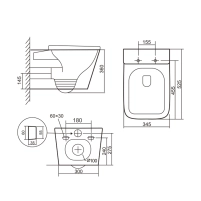 Унітаз підвісний Qtap Tern із сидінням Soft-close QT17332303ASW - 1 фото