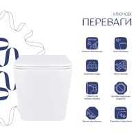 Унітаз підвісний Qtap Tern із сидінням Soft-close QT17332303ASW - 2 фото
