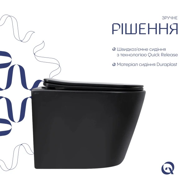 Унітаз підвісний Qtap Scorpio безободковий Ultra Quiet з сидінням Soft-close QT14332380ASW - 3 фото