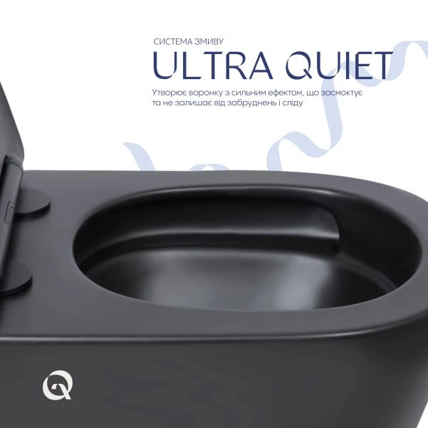 Унітаз підвісний Qtap Scorpio безободковий Ultra Quiet з сидінням Soft-close QT14332380ASW - 4 фото