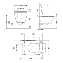 Унітаз підвісний Qtap Tern Ultra Quiet безобідковий з сидінням Soft-close WHITE QT17332303AW - 1 фото