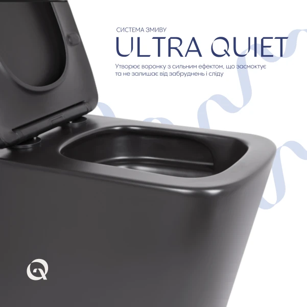 Унітаз підвісний Qtap Tern Ultra Quiet безобідковий з сидінням Soft-close WHITE QT17332303AW - 4 фото