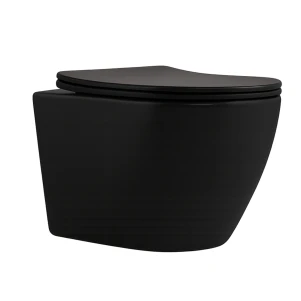 Унитаз подвесной Qtap Robin New Ultra Quiet с сиденьем с сиденьем Soft-Close MATT BLACK QT13332381АSMB