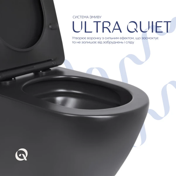 Унітаз підвісний Qtap Robin Ultra Quiet безобідковий з сідінням Soft-close 520x365x365 мм WHITE - 4 фото
