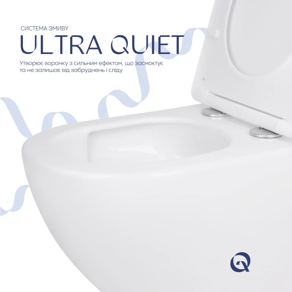 Унітаз підвісний Qtap Jay безобідковий з сідінням Soft-close QT07335176W - 4 фото