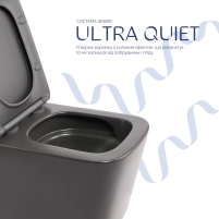 Унитаз подвесной Tern Ultra Quiet 490×365×325 мм, Anthracite, с сиденьем Slim Duroplast / Soft-close / Quick Release QT17332303ASAN Qtap - 4 фото