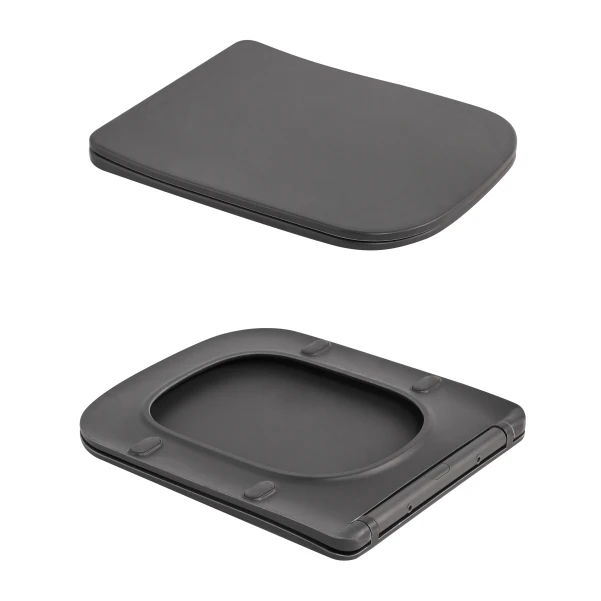 Унитаз подвесной Tern Ultra Quiet 490×365×325 мм, Anthracite, с сиденьем Slim Duroplast / Soft-close / Quick Release QT17332303ASAN Qtap - 7 фото
