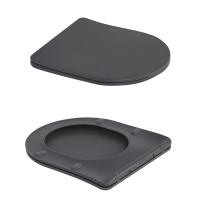 Унитаз подвесной Robin Ultra Quiet 490×365×325 мм, Anthracite, с сиденьем Slim Duroplast / Soft-close / Quick Release QT13332381АSAN Qtap - 7 фото