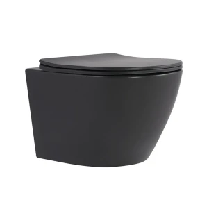 Унитаз подвесной Robin Ultra Quiet 490×365×325 мм, Anthracite, с сиденьем Slim Duroplast / Soft-close / Quick Release QT13332381АSAN Qtap