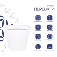 Унитаз подвесной Qtap Robin безободковый с сиденьем Soft-close QT1333046ENRW - 3 фото