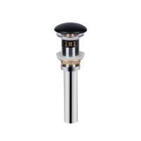 Донный клапан для раковины Qtap PU03O 225х70х70 Matt black с переливом