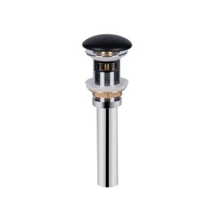 Донный клапан для раковины Qtap PU03O 225х70х70 Matt black с переливом