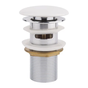 Донный клапан для раковины Qtap F0081 70х70х110 мм White с переливом
