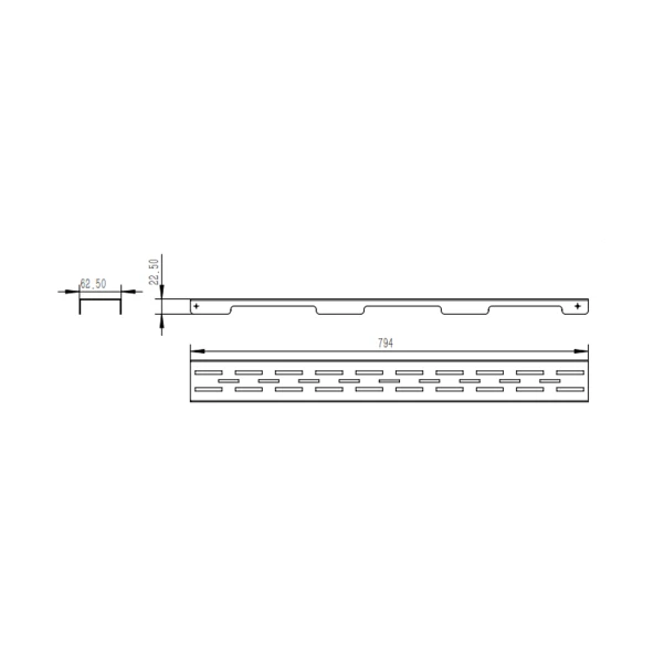 Решетка для линейного трапа Qtap Grate FD800 (BLA) - 1 фото