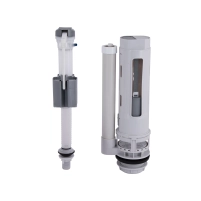 Qtap HY4(Kolibri) комплект арматури для бачка унітаза-моноблок з подвійною круглою кнопкою змиву та клапаном нижньої подачі води, 3/6L CHR - 2 фото