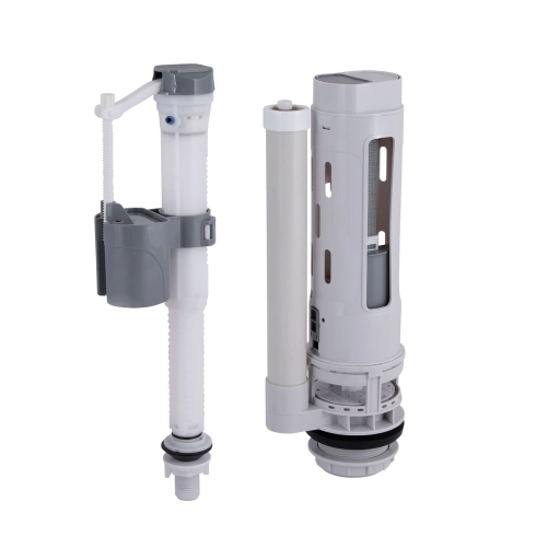 Qtap HY4(Kolibri) комплект арматури для бачка унітаза-моноблок з подвійною круглою кнопкою змиву та клапаном нижньої подачі води, 3/6L CHR