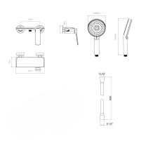Комплект Qtap Slavonice Black Matt: Смеситель QTSLA266BLM45908 + Шланг QTHADPVCSQ160B + Лейка QTRUC125BLM45951 - 1 фото