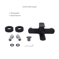Комплект Qtap Slavonice Black Matt: Смеситель QTSLA259BLM45918 + Шланг QTHADPVCSQ160B + Лейка QTRUC125BLM45951 - 3 фото