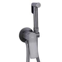 Набор для гигиенического душа Qtap Slavonice округлый QTSLA262GMB45916 Gunmetal Black PVD - 2 фото