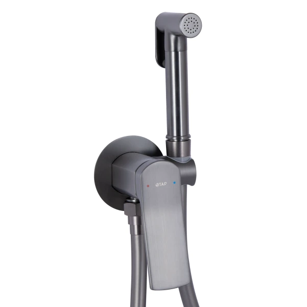 Набор для гигиенического душа Qtap Slavonice округлый QTSLA262GMB45916 Gunmetal Black PVD - 2 фото