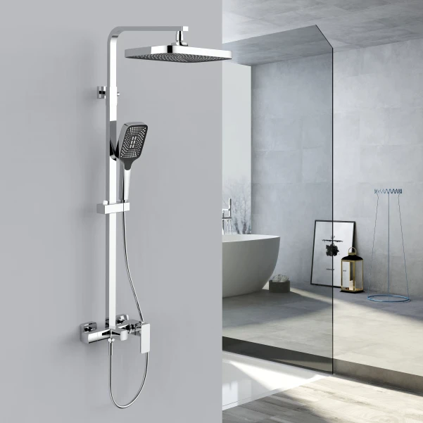 Душевая система для кабины Qtap Capricorn на три потребителя (с изливом) 53103KNC Chrome - 7 фото