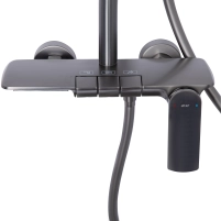 Душова система універсальна Qtap Slavonice на три споживача (з виливом) QTSLA111GMB45910 Gunmetal Black PVD - 10 фото