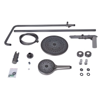 Душова система універсальна Qtap Slavonice на три споживача (з виливом) QTSLA111GMB45910 Gunmetal Black PVD - 11 фото