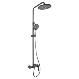 Душова система універсальна Qtap Slavonice на три споживача (з виливом) QTSLA111GMB45910 Gunmetal Black PVD