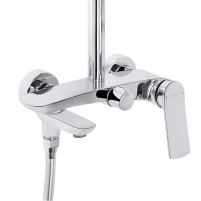 Душова система універсальна Qtap Slavonice на три споживача (з виливом) QTSLA111GMB45905 Gunmetal Black PVD - 2 фото