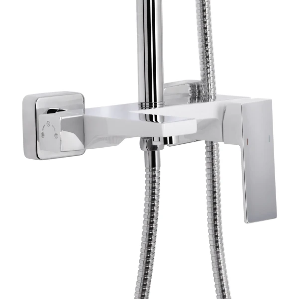 Душова система універсальна Qtap Gemini на три споживача (з виливом) QTGEM111GMB45688 Gunmetal Black PVD - 2 фото