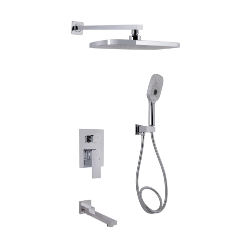 Душова система універсальна Qtap Gemini прихованого монтажу на три споживача QTGEM114GMB45704 Gunmetal Black PVD