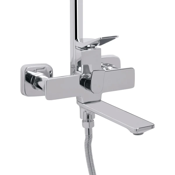 Душова система універсальна Qtap Presto на три споживача (з виливом) QTPRE111CRW45580 Chrome/White - 2 фото