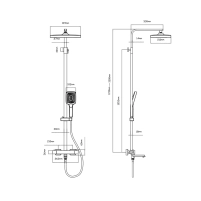 Душова система універсальна Qtap Swan Cascada на три споживача (з виливом) QTSWA111CRW45570 Chrome/White - 1 фото