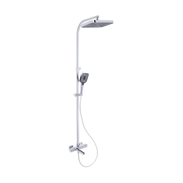 Душова система універсальна Qtap Swan Cascada на три споживача (з виливом) QTSWA111CRW45570 Chrome/White