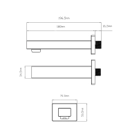 Вилив для систем прихованого монтажу Qtap Vytok 180 мм прямокутний QTVYT246CRM45932 Chrome - 1 фото