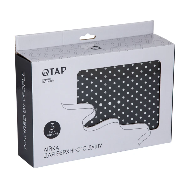 Лейка для верхнего душа Qtap Hlavova 300x200 мм прямоугольная QTHLA107BLM45783 Black Matt - 4 фото