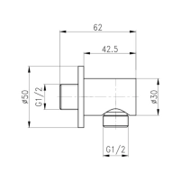 Підключення для шланга Qtap Spojeni округле QTCRMB030 Chrome - 1 фото