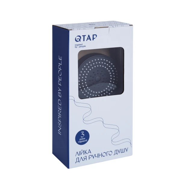 Лейка для ручного душа Qtap Rucni D 130 мм округлая QTRUC125BLM45951 Black Matt - 3 фото
