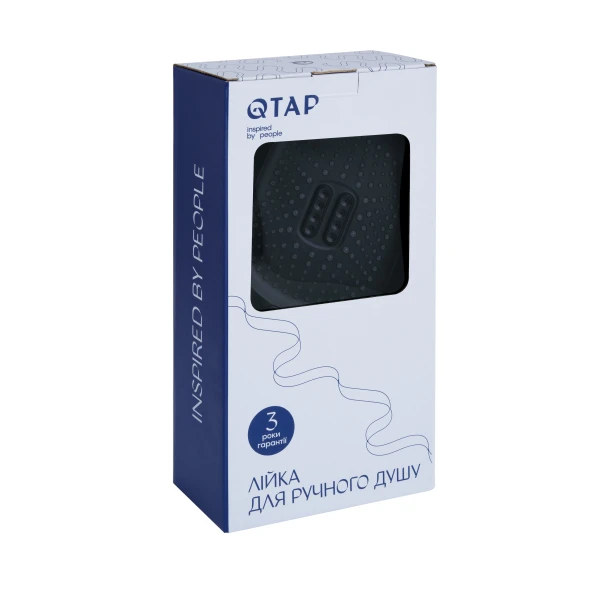 Лейка для ручного душа Qtap Rucni 140*110 мм QTRUC125BLM45961 Black Matt - 3 фото