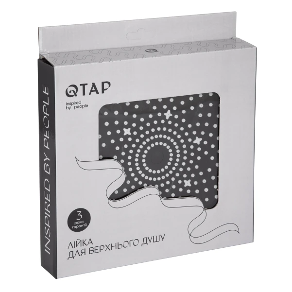 Лейка для верхнего душа Qtap Hlavova D 230 мм округлая QTHLA107BLM45788 Black Matt - 3 фото
