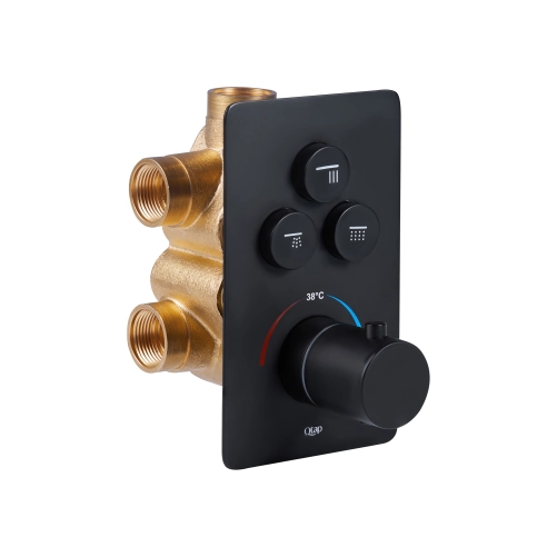 Змішувач для душу Qtap Zkrouceny термостатичний QTZKR40T105C Chrome