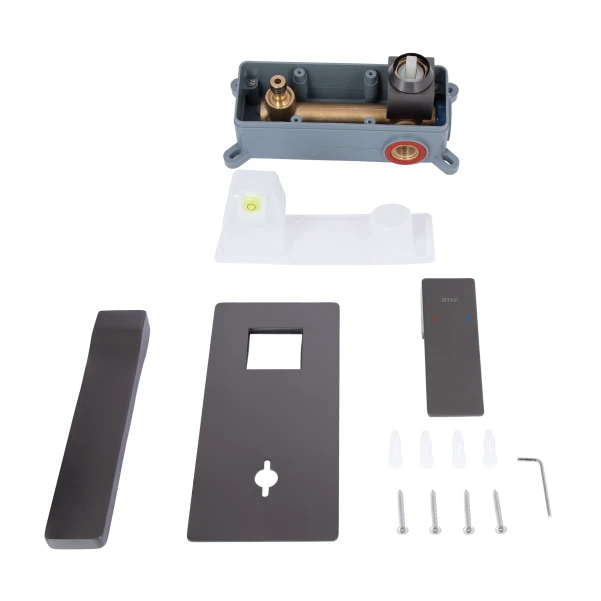 Смеситель для раковины Qtap Gemini скрытого монтажа QTGEM273GMB45695 Gunmetal Black PVD - 7 фото