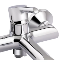 Змішувач для ванни Qtap Grand (з душовим гарнітуром) QTGRAWCR006 Chrome/White - 3 фото