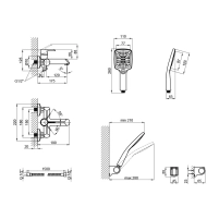Змішувач для ванни Qtap Grand (з душовим гарнітуром) QTGRACRM006 Chrome - 1 фото