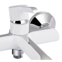 Смеситель для ванны Qtap Grand (c душевым гарнитуром) QTGRAWCR006 Chrome/White - 3 фото