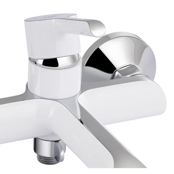 Смеситель для ванны Qtap Grand (c душевым гарнитуром) QTGRAWCR006 Chrome/White - 3 фото